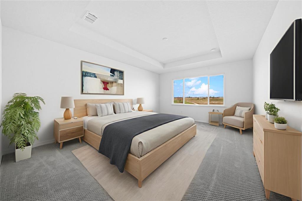 6303 Southwest 75th Ct Road Ocala, FL 34474 - Photo 19 of 50 a spacious bedroom with a bed and a flat screen tv