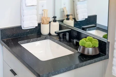 a bathroom with a toilet and a vanity