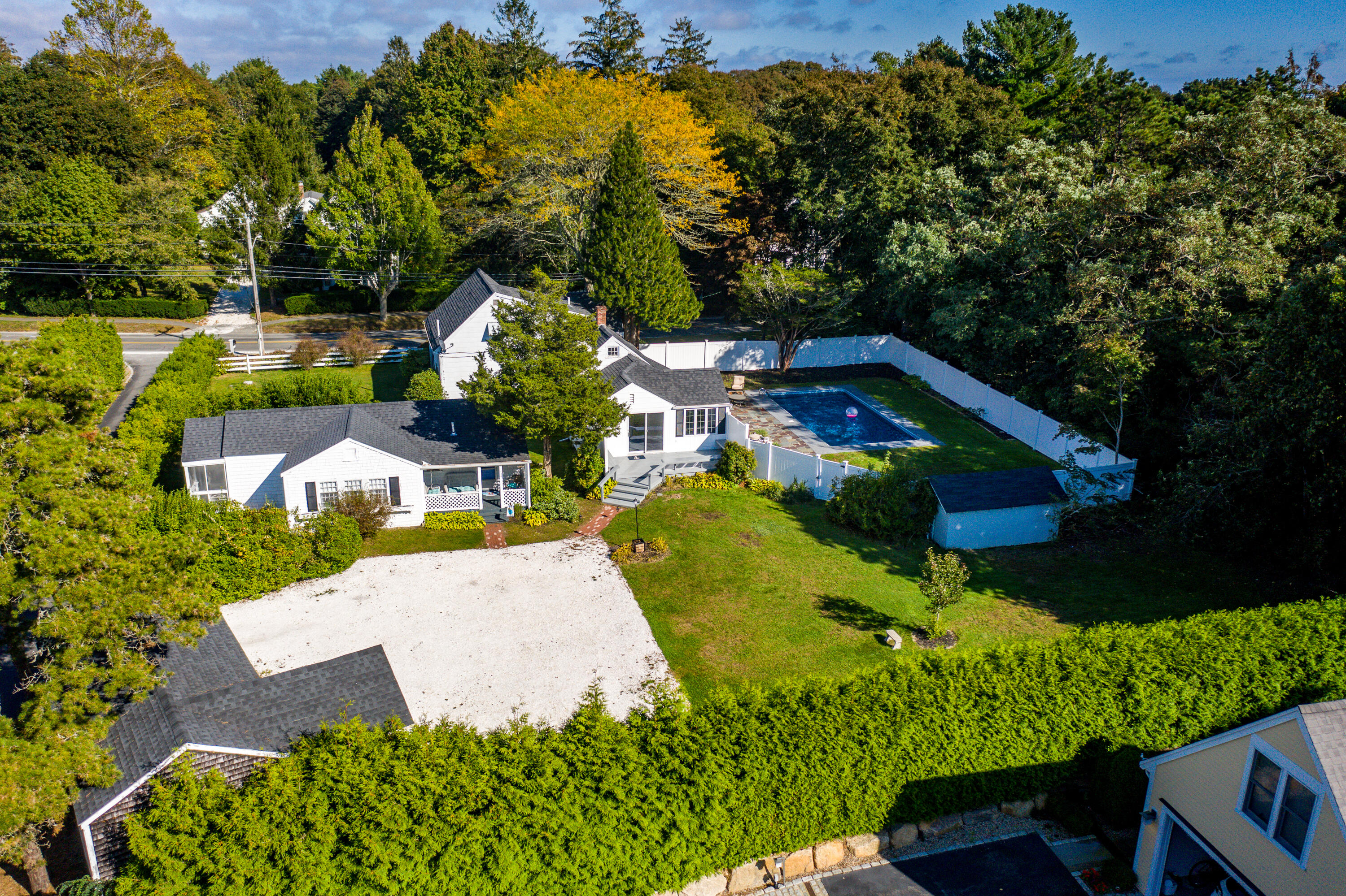 139 Old Stage Road Centerville, MA 02632 - Photo 54 of 74 an aerial view of a house with a garden