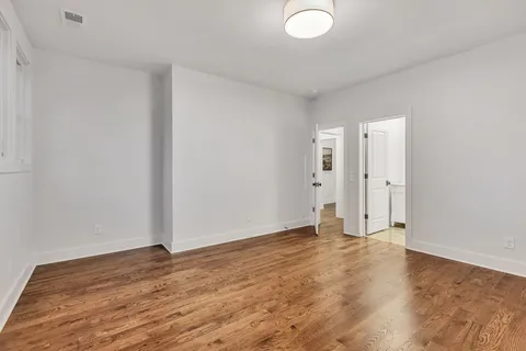 a view of a lake with mountains in the background