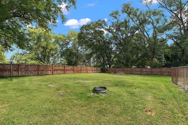 a view of a backyard