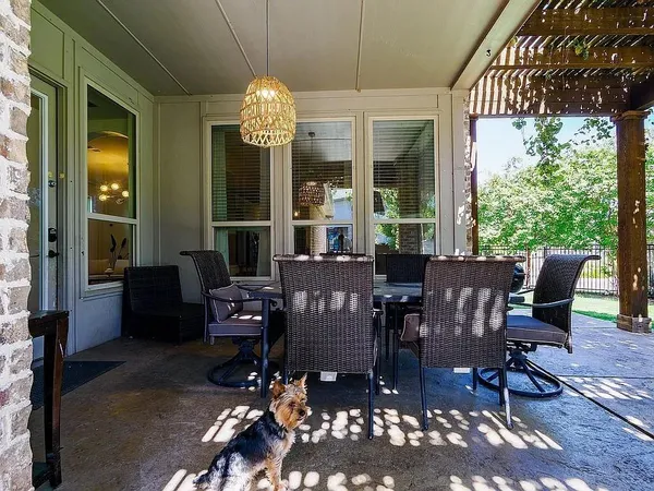 a view of a backyard with a small cabin
