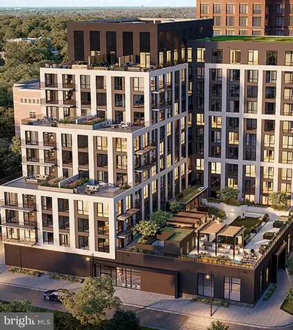 front view of a building with a street