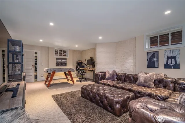 a living room with furniture and a couch