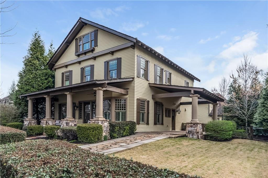 True Craftsman style exterior with Porte Cochere