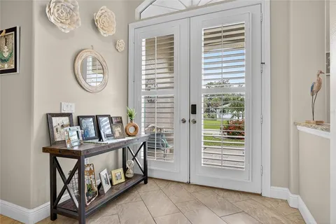 a view of a hallway with elevator