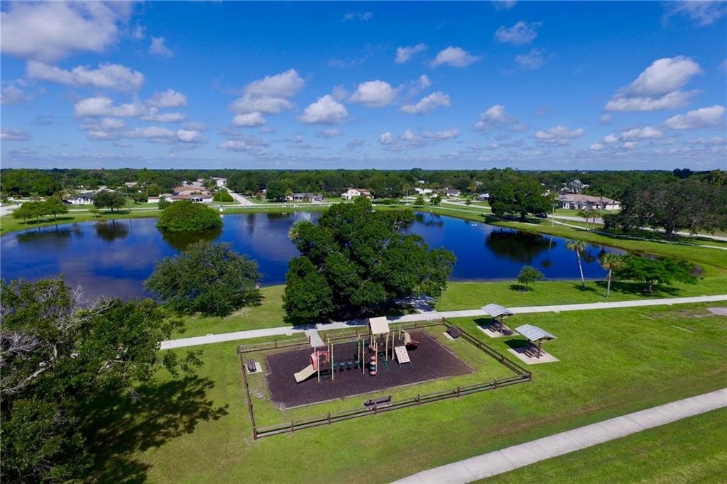 441 Columbus Street Sebastian, FL 32958 - Photo 32 of 35 an aerial view of a house with a garden