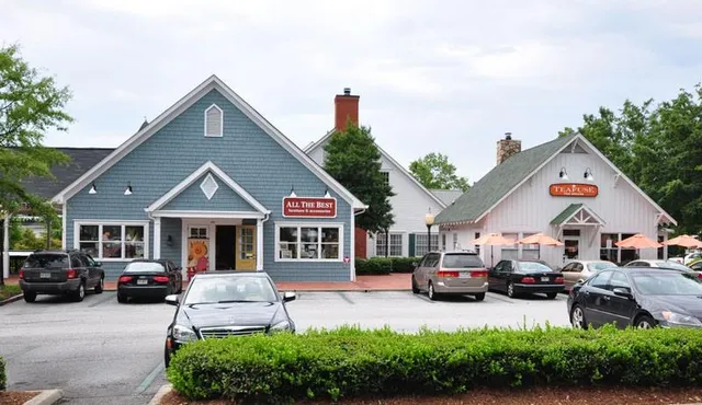 a front view of a building with street view