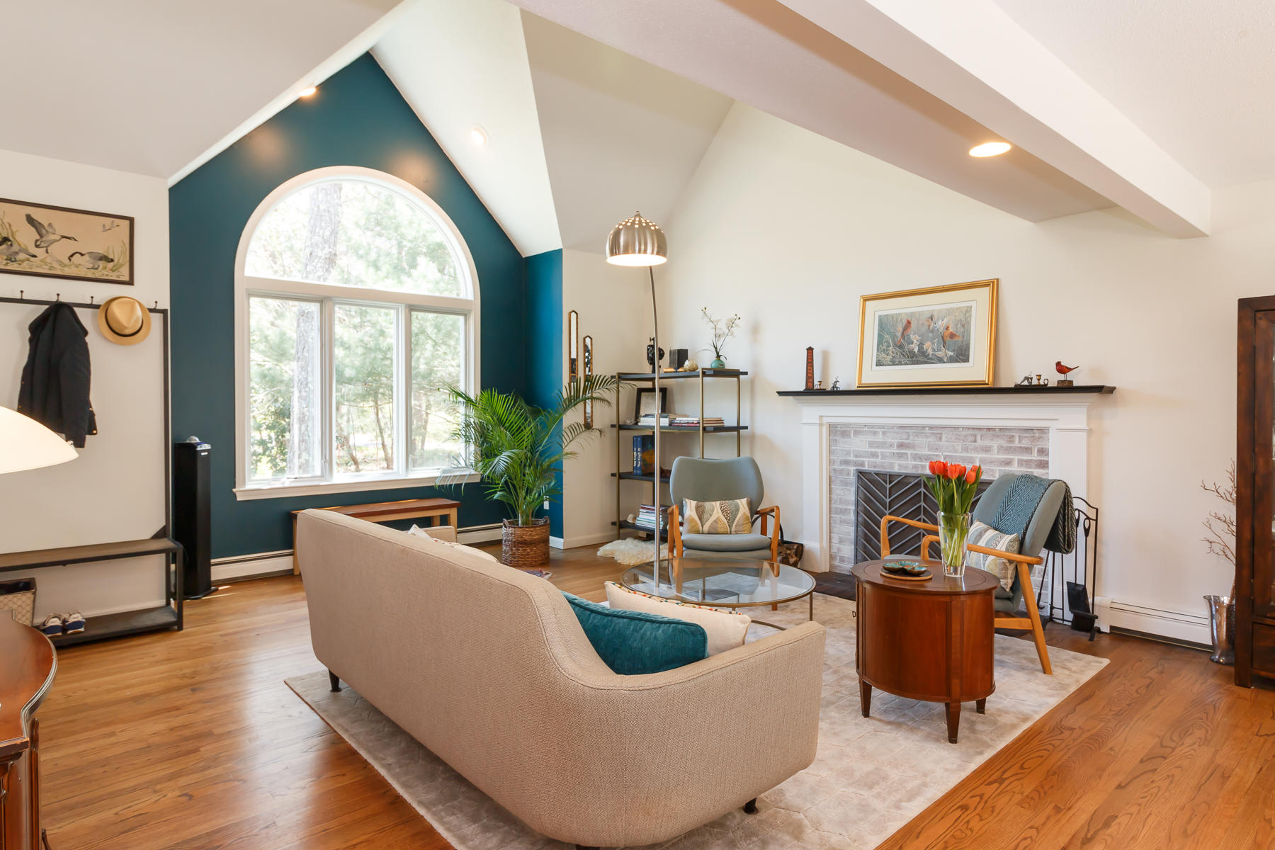 24 Green Meadow Circle Mashpee, MA 02649 - Photo 6 of 51 a living room with furniture and a fireplace
