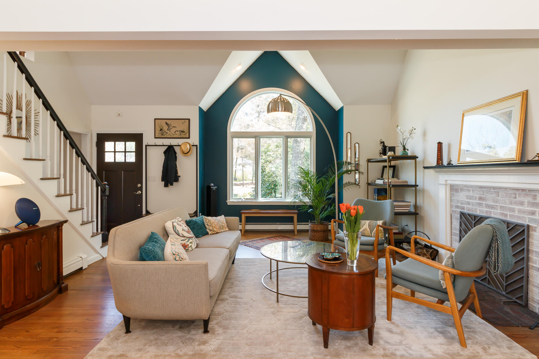 24 Green Meadow Circle Mashpee, MA 02649 - Photo 8 of 51 a living room with furniture and a fireplace