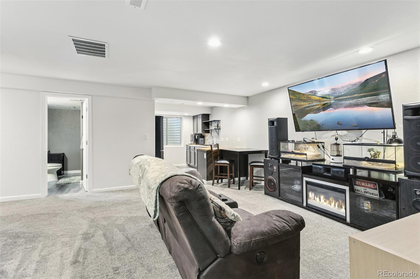 334 Octillo Street Brighton, CO 80601 - Photo 30 of 39 a living room with furniture and a flat screen tv