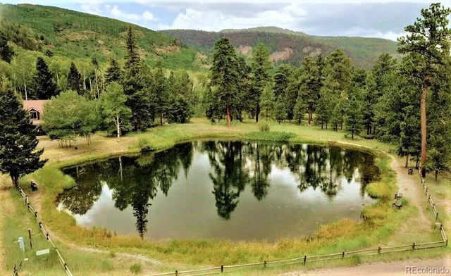 a view of a lake with a mountain