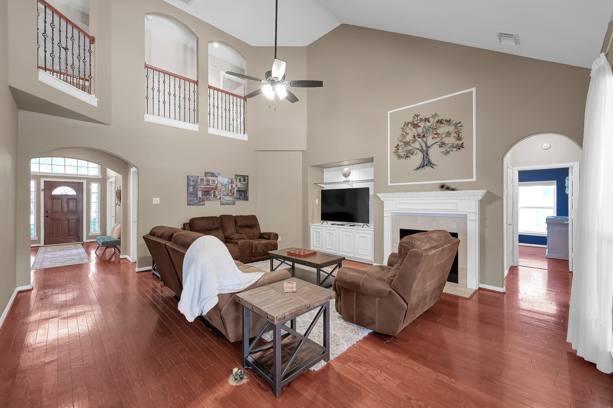 14730 Ramblebrook Humble, TX 77396 - Photo 4 of 48 a living room with furniture and a fireplace