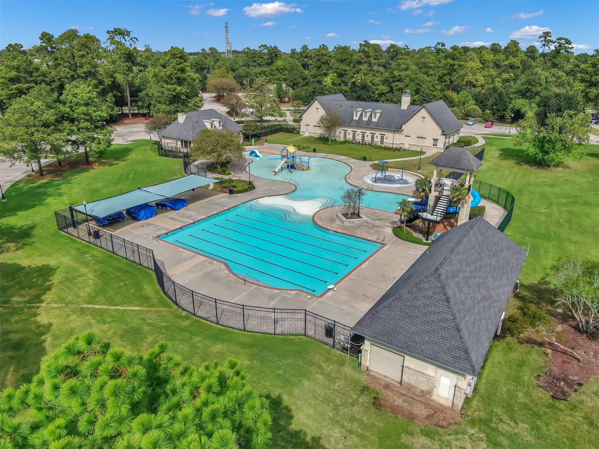 14730 Ramblebrook Humble, TX 77396 - Photo 45 of 48 an aerial view of a house with pool garden and mountain view in back