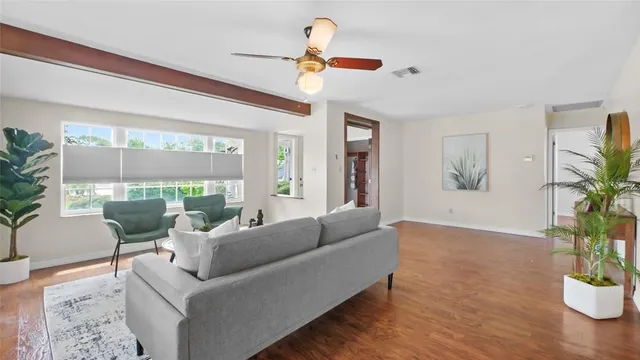 a living room with furniture