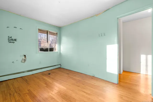 an empty room with window