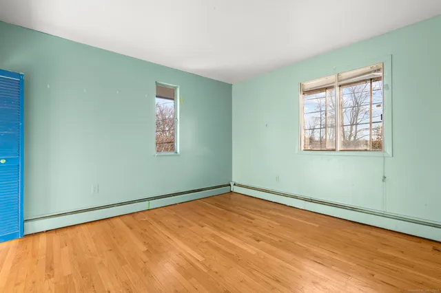 an empty room with a window