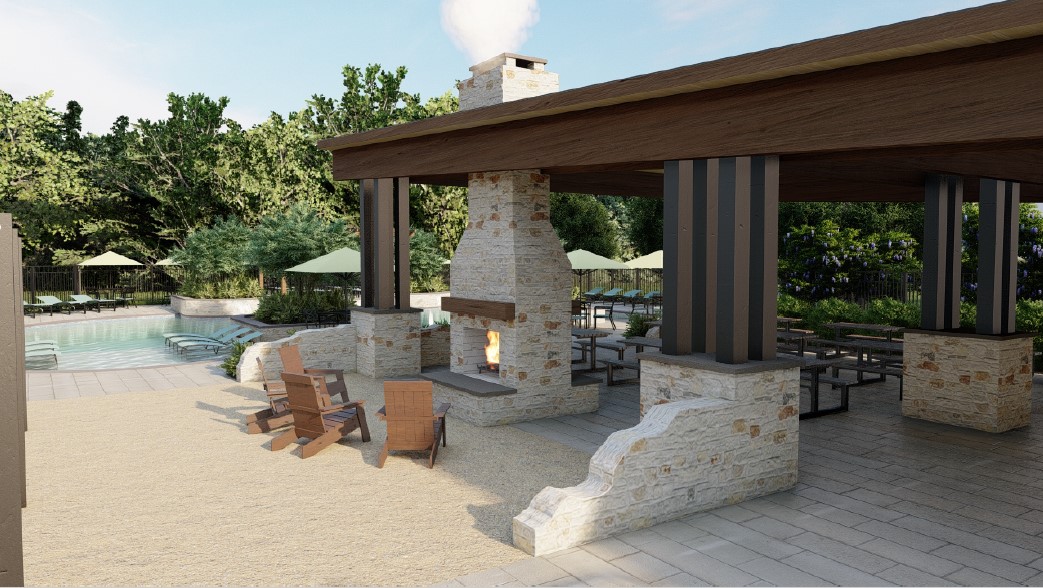 13725 Tucker Hedge Pass Elgin, TX 78621 - Photo 26 of 29 a view of a patio with couches table and chairs and potted plants