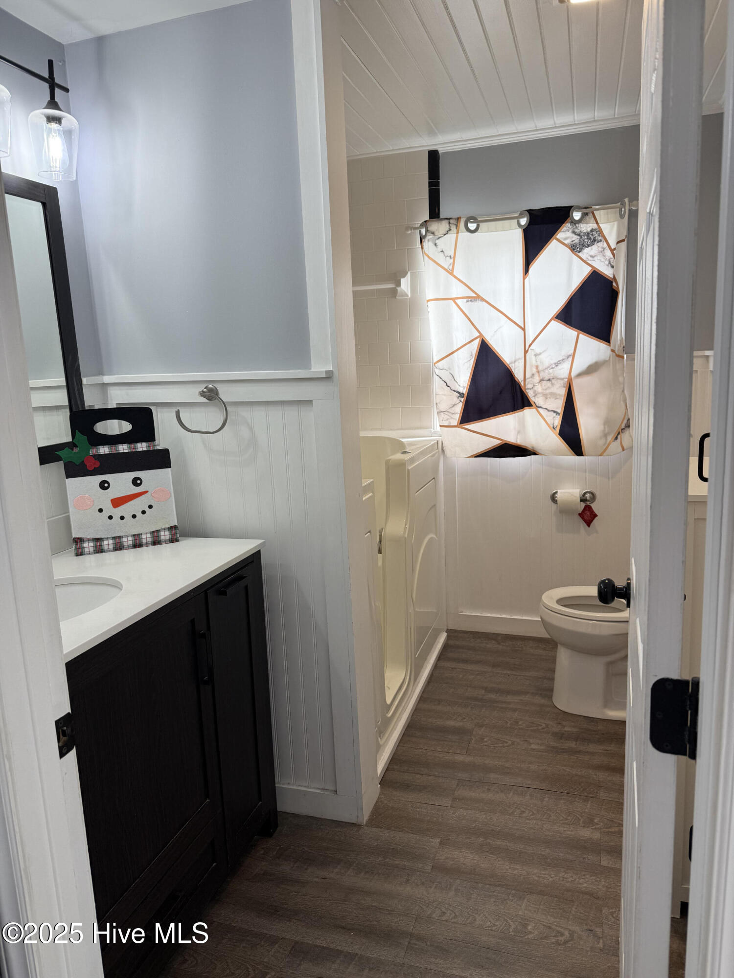 865 Pine Ridge Road Zebulon, NC 27597 - Photo 5 of 25 Hall bath with walk-in tub located between bedrooms in the front of the house.
