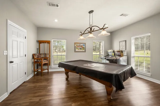 a living room with furniture