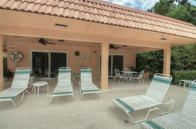 a view of outdoor space with seating area