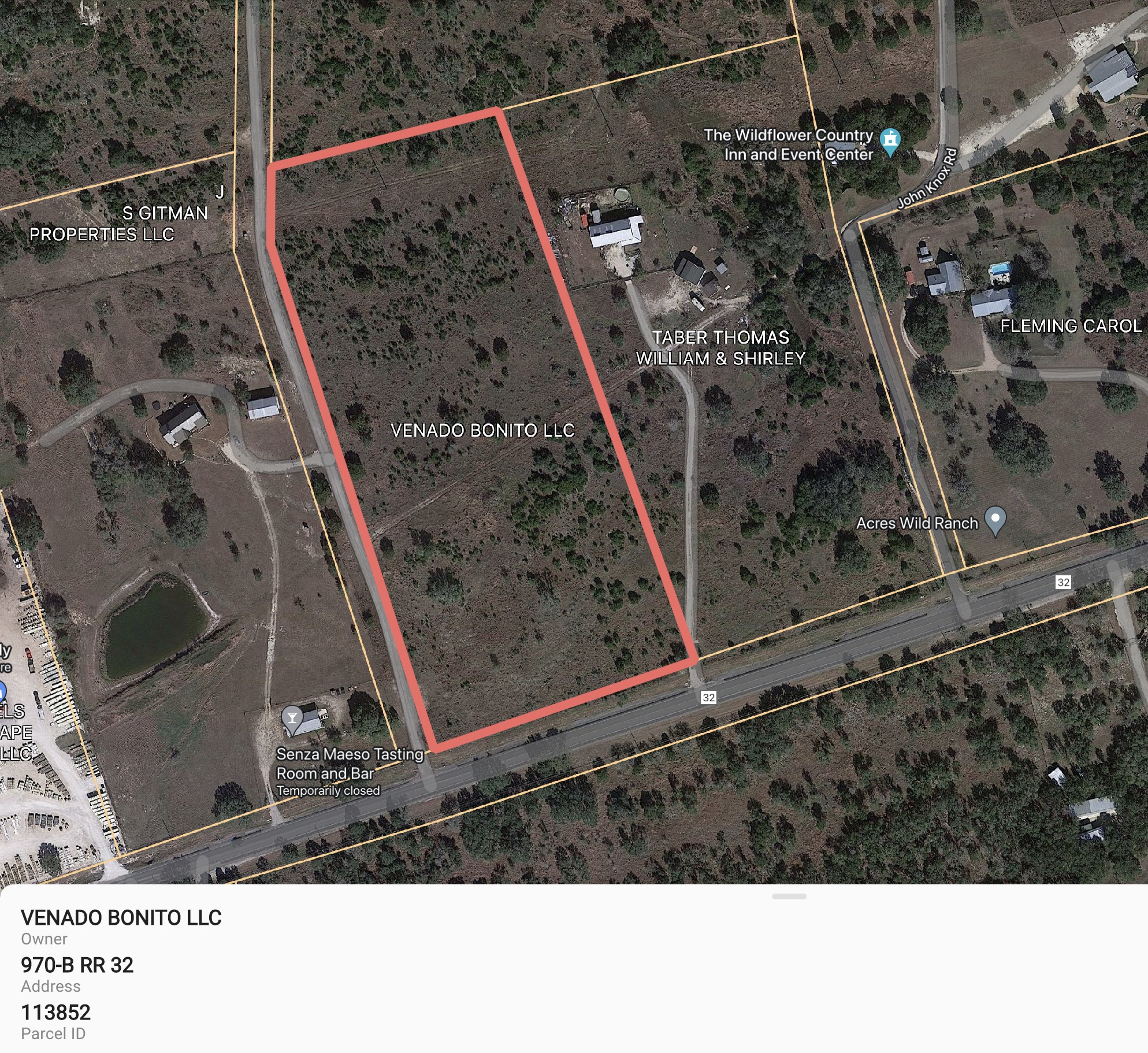 970 B Rr 32 San Marcos, TX 78666 - Photo 29 of 30 Property has 32 frontage from Rancho Ladera driveway east to adjoining property drive.