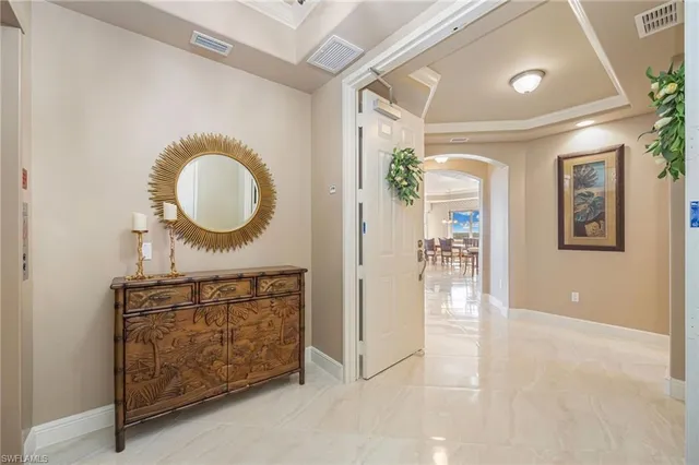 a view of a hallway with entryway