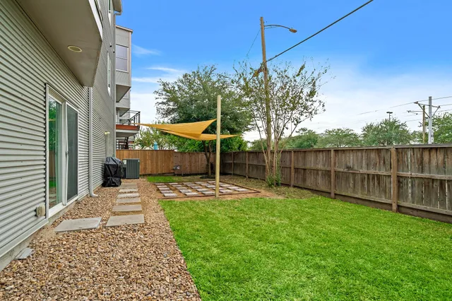 a view of a backyard with a garden