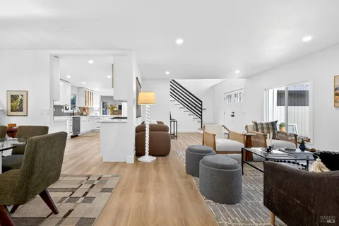 a living room with furniture and a couch