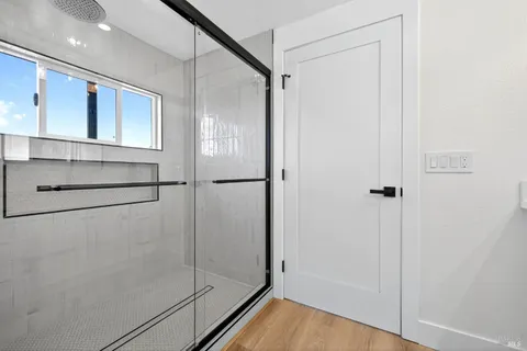 a view of a backyard with sitting area