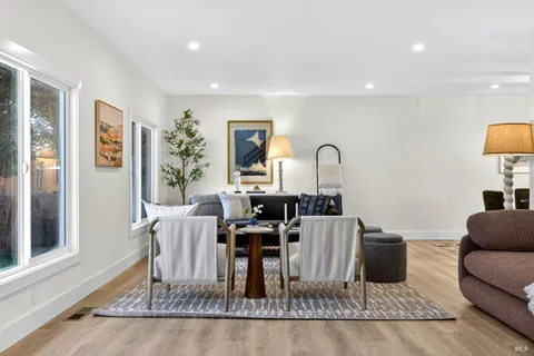 a living room with furniture