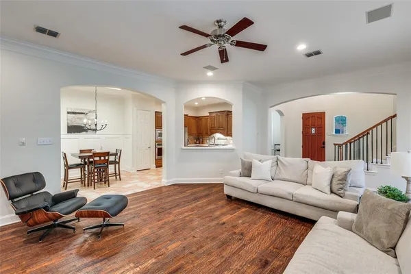 a living room with furniture