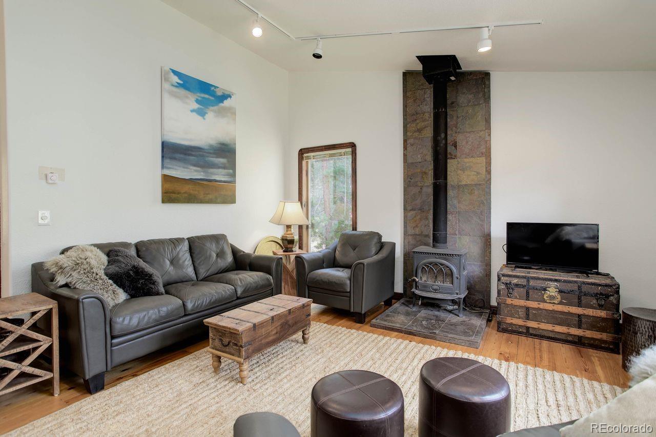 264 North Fork Road Grant, CO 80448 - Photo 7 of 34 a living room with furniture and a flat screen tv