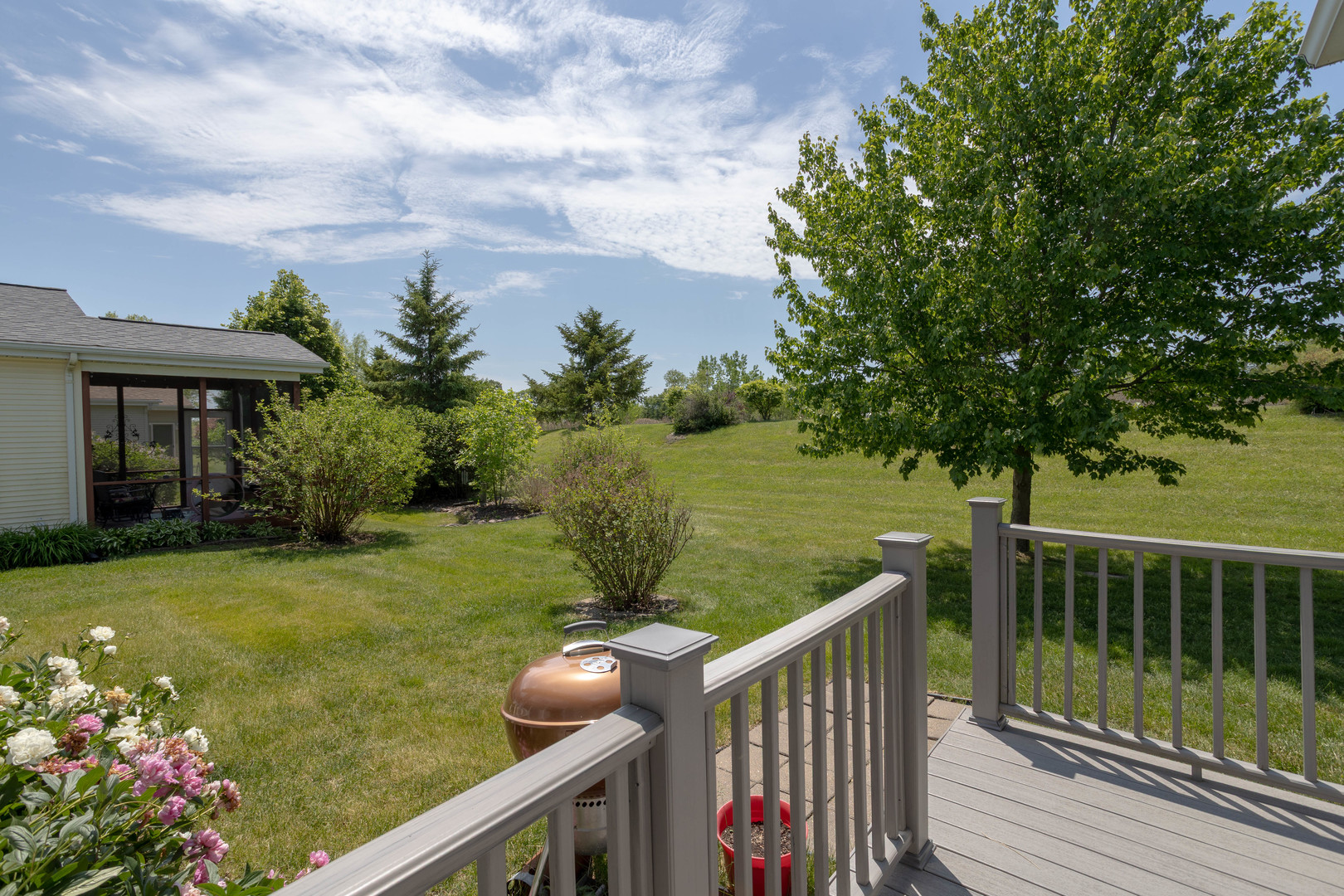 212 Rodeo Drive, Unit 2179 Grayslake, IL 60030 - Photo 6 of 31 a balcony with wooden floor and yard in the back