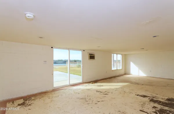 an empty room with a window