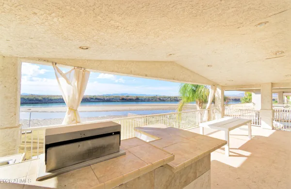 a view of a swimming pool and outdoor space