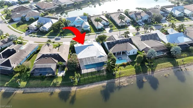 a picture of houses with lake view