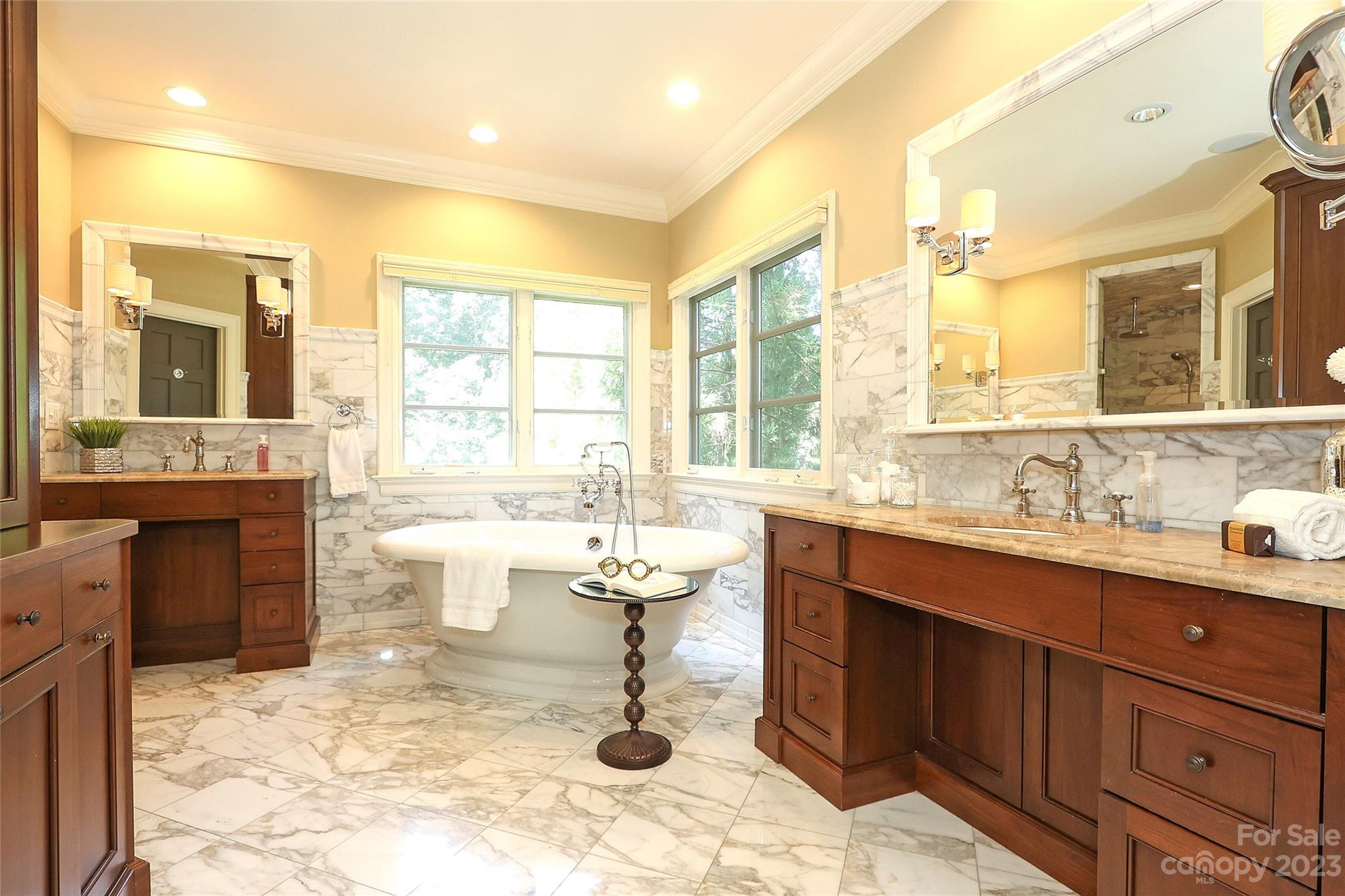 2416 Warburton Road Charlotte, NC 28211 - Photo 25 of 46 a bathroom with a granite countertop sink toilet and mirror