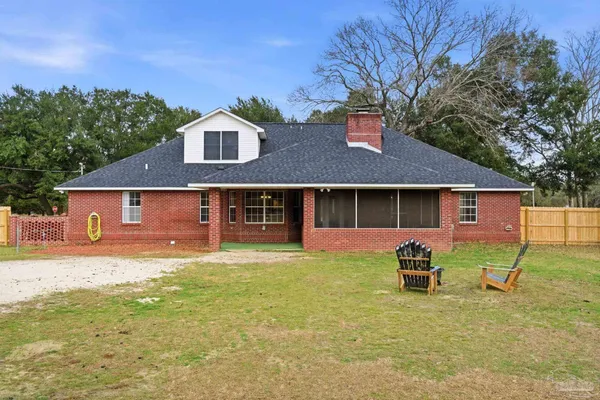 a view of a large body of water with an outdoor space