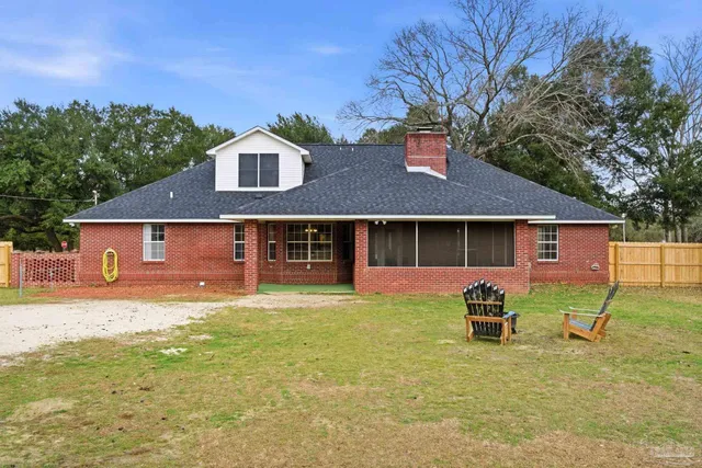 a view of a large body of water with an outdoor space