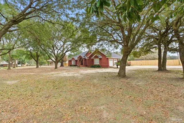 a view of open space with trees