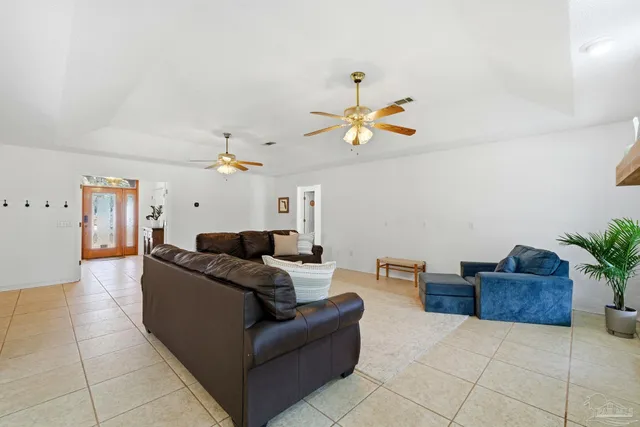 a living room with furniture