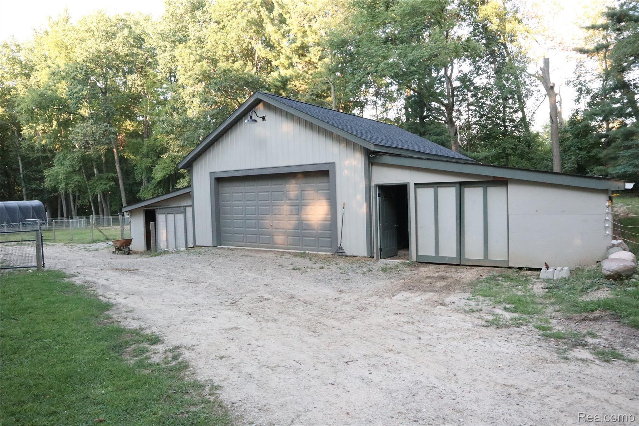2947 East Schafer Road Howell, MI 48843 - Photo 11 of 48 24 X 30 GARAGE W/ELECTRIC AND WATER. THERE ARE 2 LEAN TO'S ONE 15 FOOT AND THE OTHER 18 FOOT. PARTITIONED OFF SO MALE AND FEMALE ANIMALS HAVE SEPARATE ENTRANCES TO THERE FENCED AREA'S.