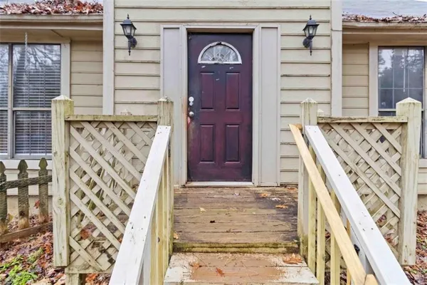 a view of front door of house