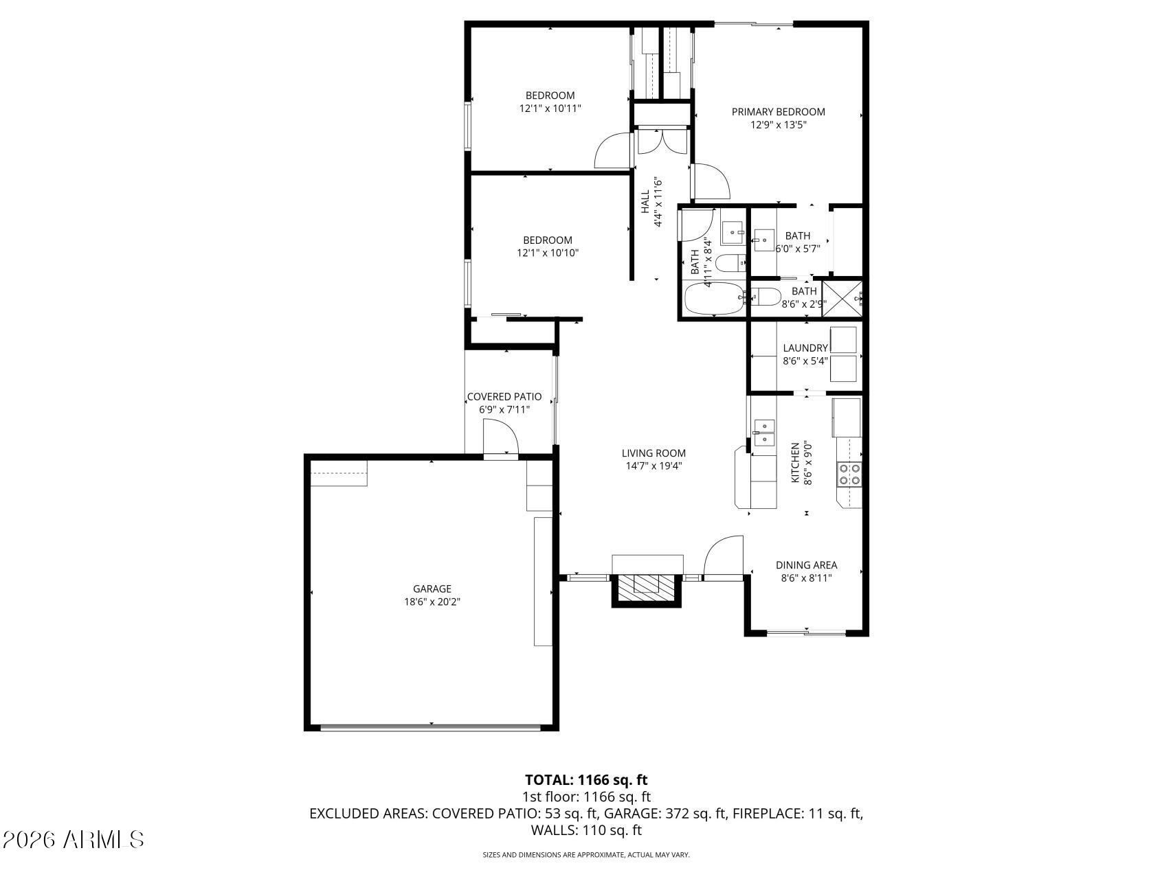 628 East Boca Raton Road Phoenix, AZ 85022 - Photo 34 of 34 Floor Plan