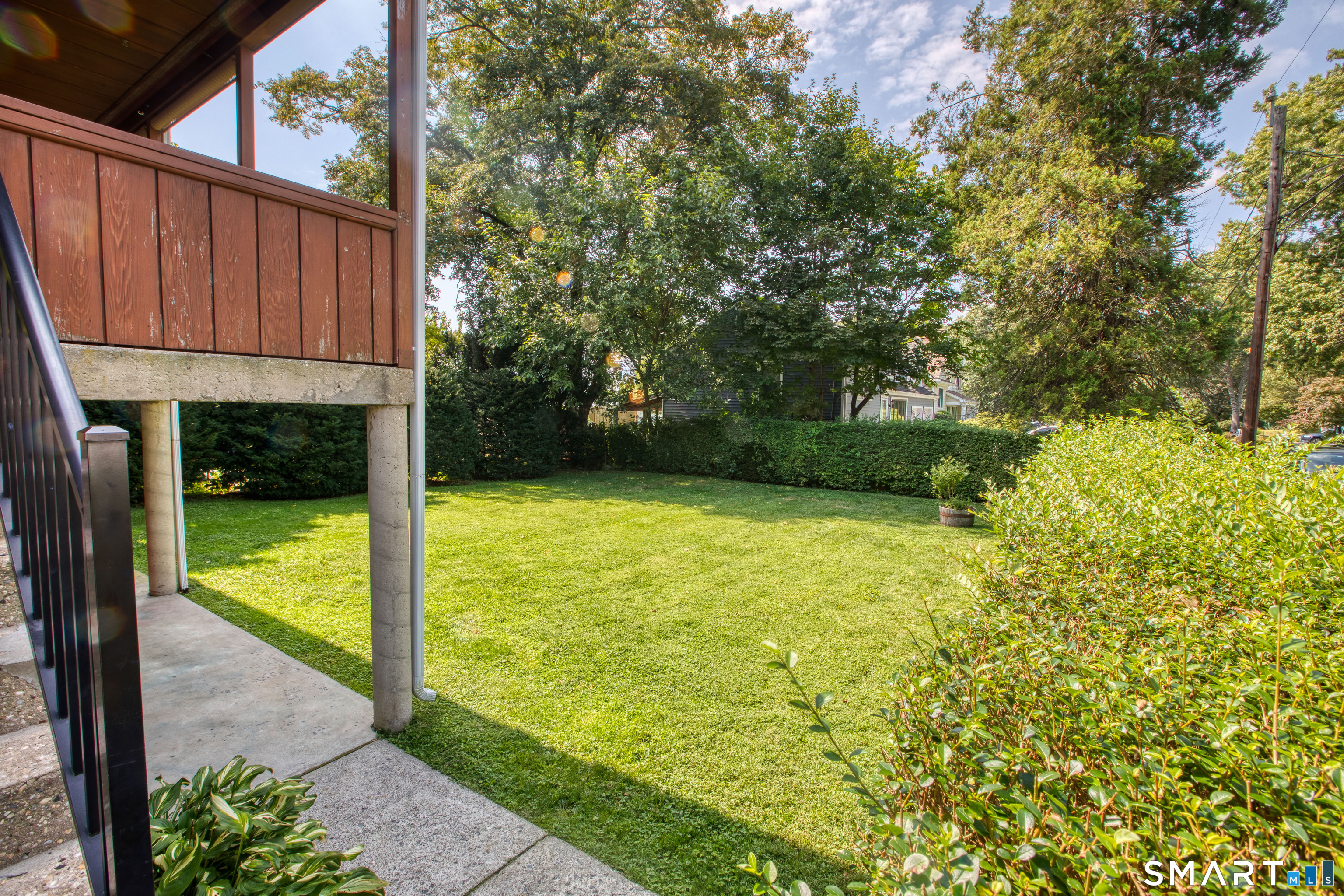 a view of a backyard with a garden