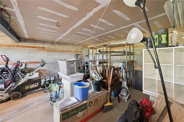 a view of a chairs in patio