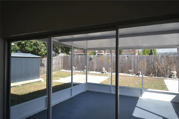 a view of a backyard of a house