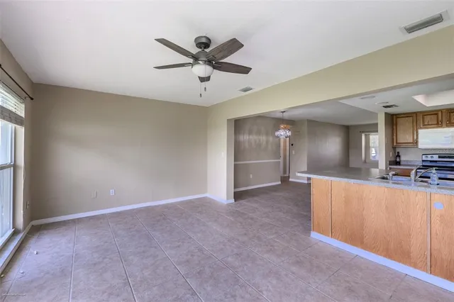a view of a porch and garden