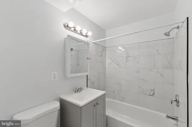 a bathroom with a sink a toilet and a bathtub